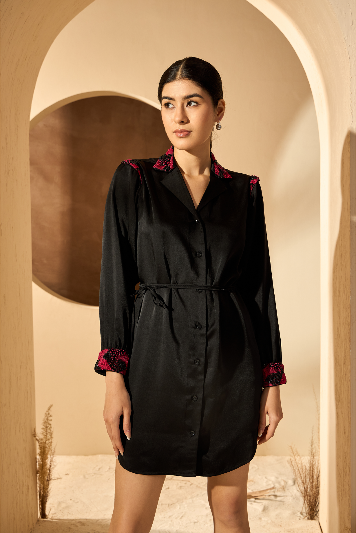 KIM SHIRT DRESS IN BLACK