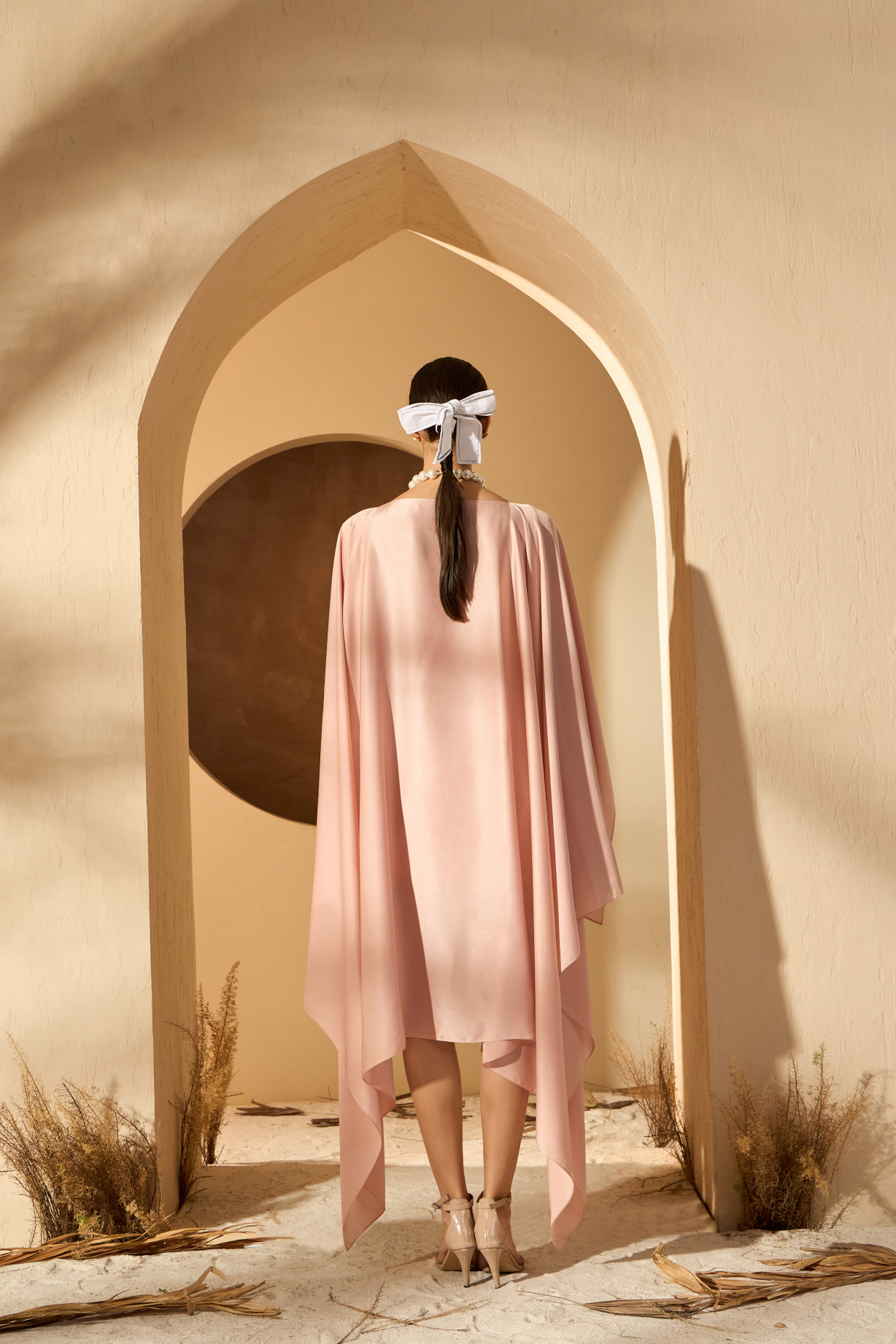 HEFFE CORSET AND CAPE IN PINK