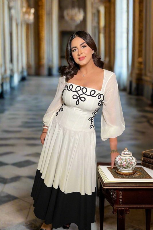 Serena Corset Embroidered Dress